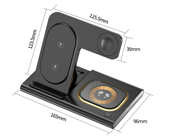 Transform Your Space with the 3-in-1 15W Wireless Charging Station: Magnetic Desktop Night Light & iWatch Fast Charging Stand - Perfect Gift with Customization Options!