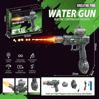 Led Light Emitting Electric Water Gun Toys Children Automatic Sensor Lights Water Pistol Summer Outdoor Beach Pool Toy for Kids