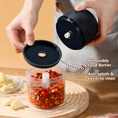 320ml Electric Mini Garlic Chopper – USB Rechargeable Food Grinder for Garlic, Ginger & Vegetables