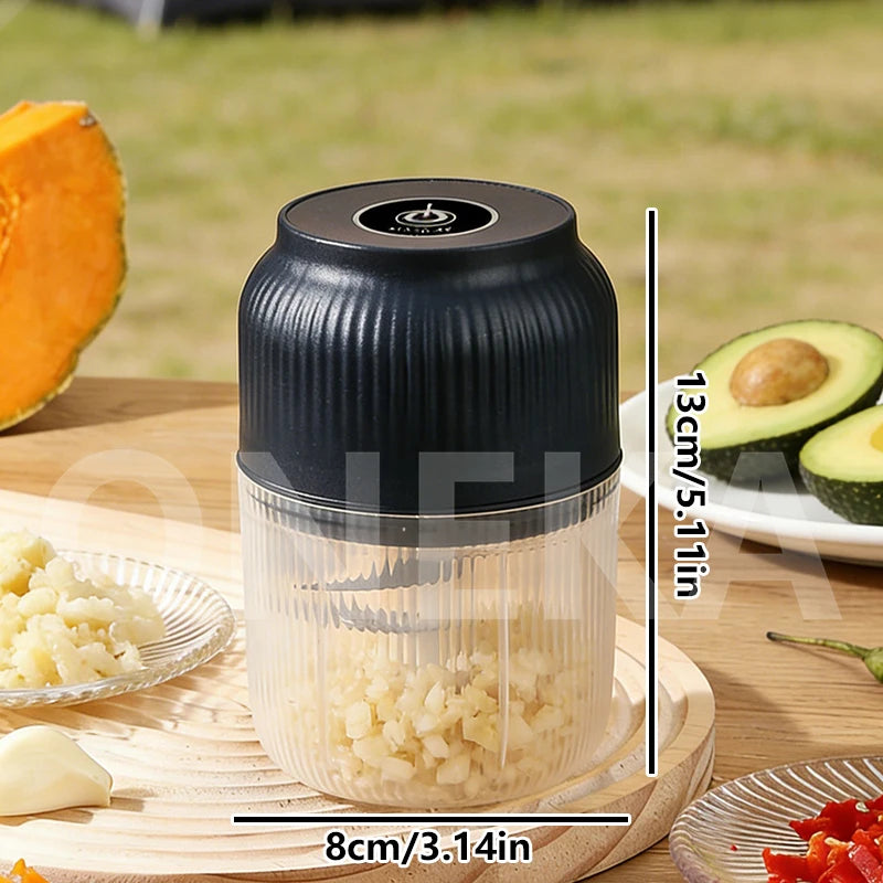 320ml Electric Mini Garlic Chopper – USB Rechargeable Food Grinder for Garlic, Ginger & Vegetables