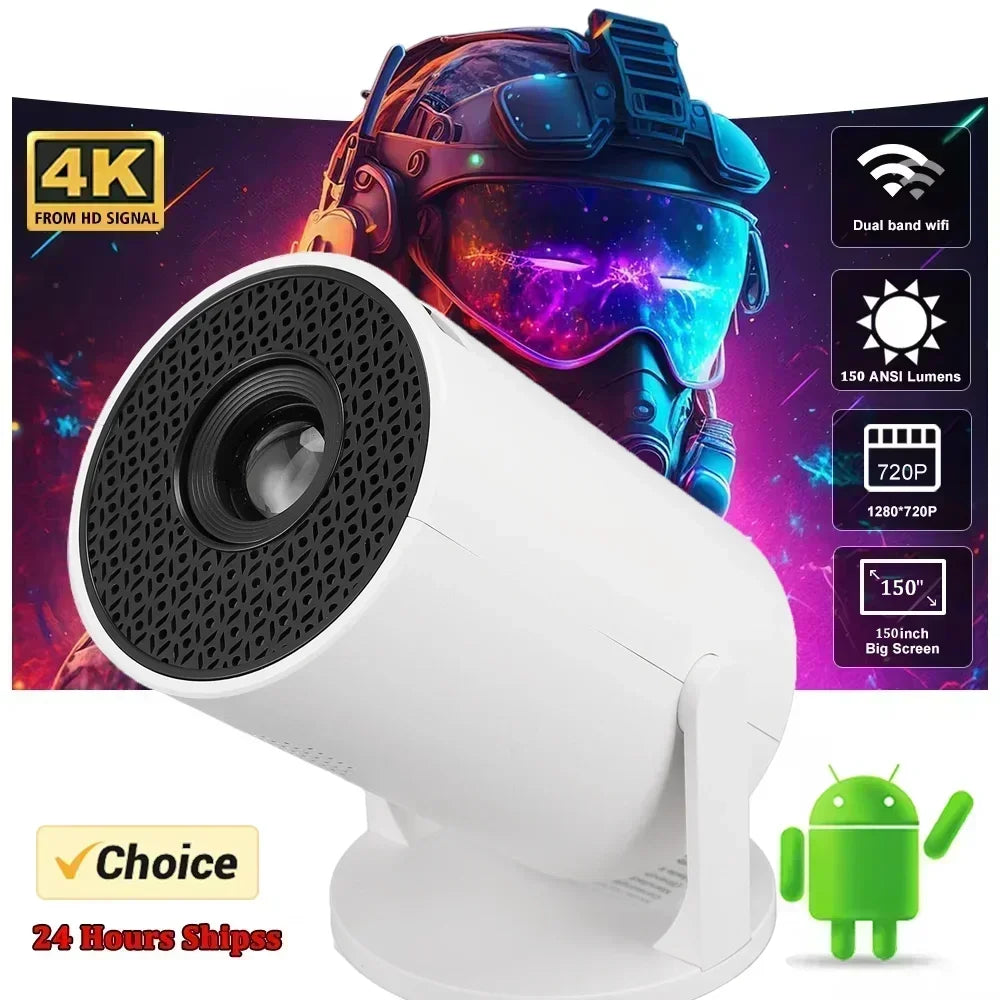 HY300 Mini Smart Projector – Portable Android Home Theater with WiFi & Bluetooth