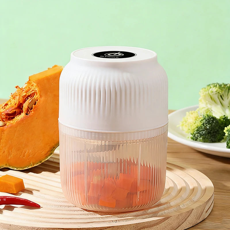 320ml Electric Mini Garlic Chopper – USB Rechargeable Food Grinder for Garlic, Ginger & Vegetables