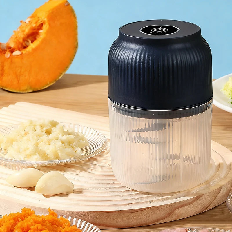 320ml Electric Mini Garlic Chopper – USB Rechargeable Food Grinder for Garlic, Ginger & Vegetables
