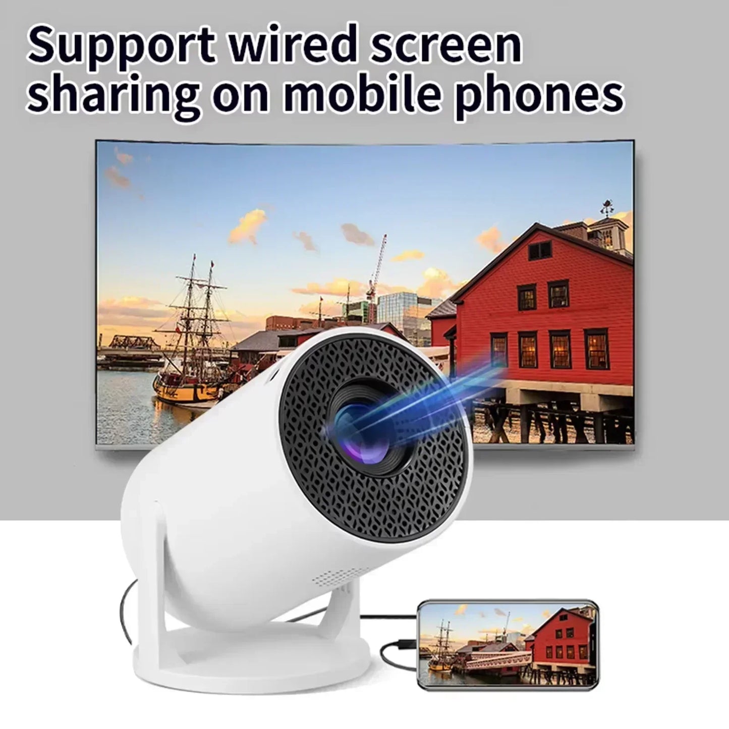 HY300 Mini Smart Projector – Portable Android Home Theater with WiFi & Bluetooth
