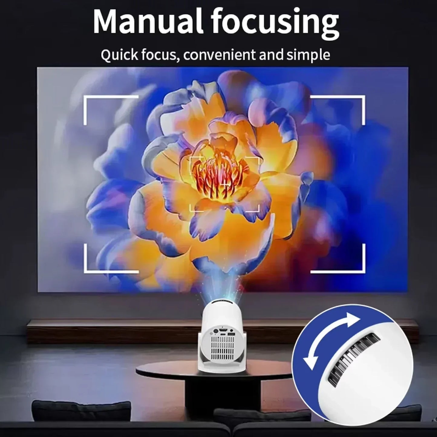 HY300 Mini Smart Projector – Portable Android Home Theater with WiFi & Bluetooth